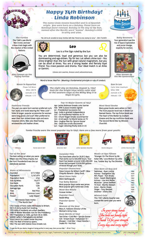 perfect example 1947 birthday gift idea for parent or grandparent