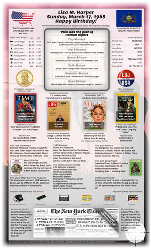 deluxe sample 57th birthday gift for parent or grandparent